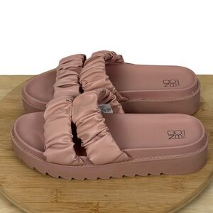 No Boundaries Ruched Platform Slide Sandals – Blush Pink – Women’s Size 8